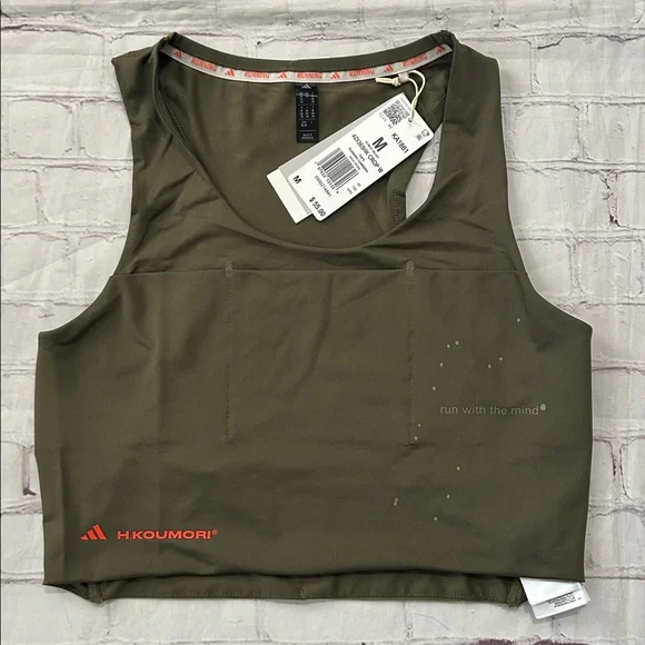 Adidas Women’s NWT ADI365 Hermanos Koumori Running Crop Tank Top Medium Pockets - Picture 5 of 9